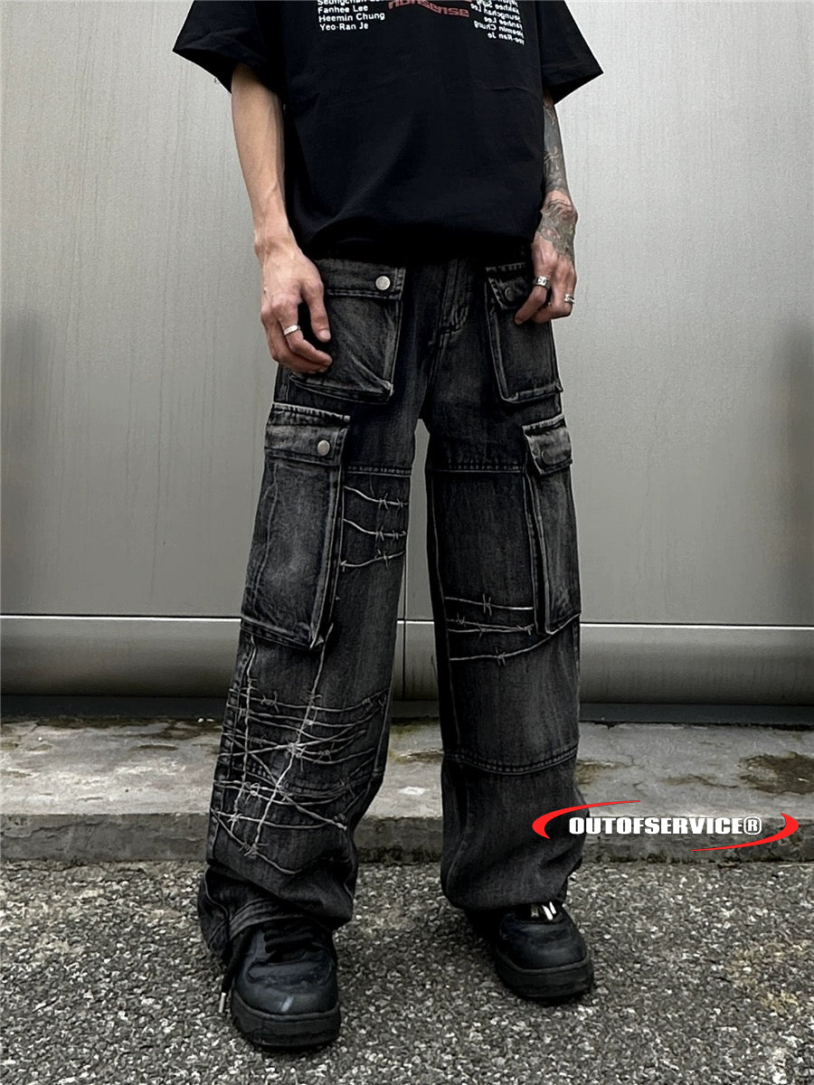 OFS!STUDIO thorn embroidery Denim Jeans